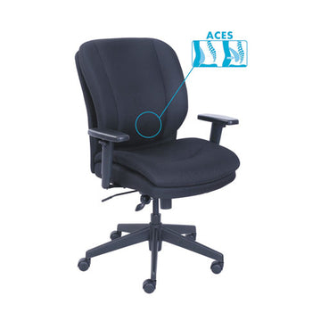 SertaPedic® Cosset Ergonomic Task Chair, Supports Up To 275 Lb, 19.5" To 22.5" Seat Height, Gray Seat-back, Black Base freeshipping - TVN Wholesale